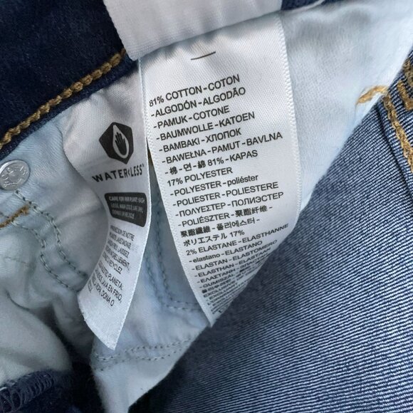 Levi's 314 Shaping Straight Jeans Denim Stretch Mid Rise Women Dark Blue Size 28 - Picture 6 of 12